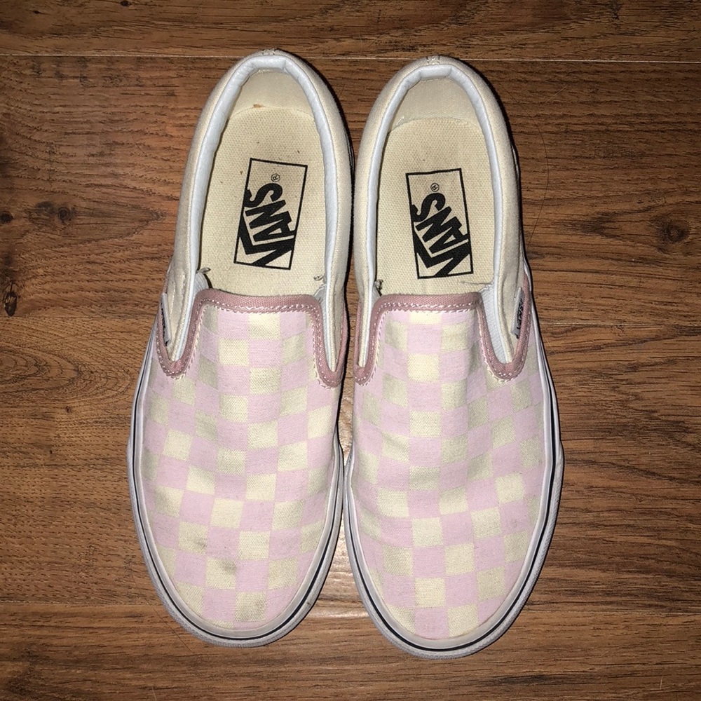 Pink checkered vans